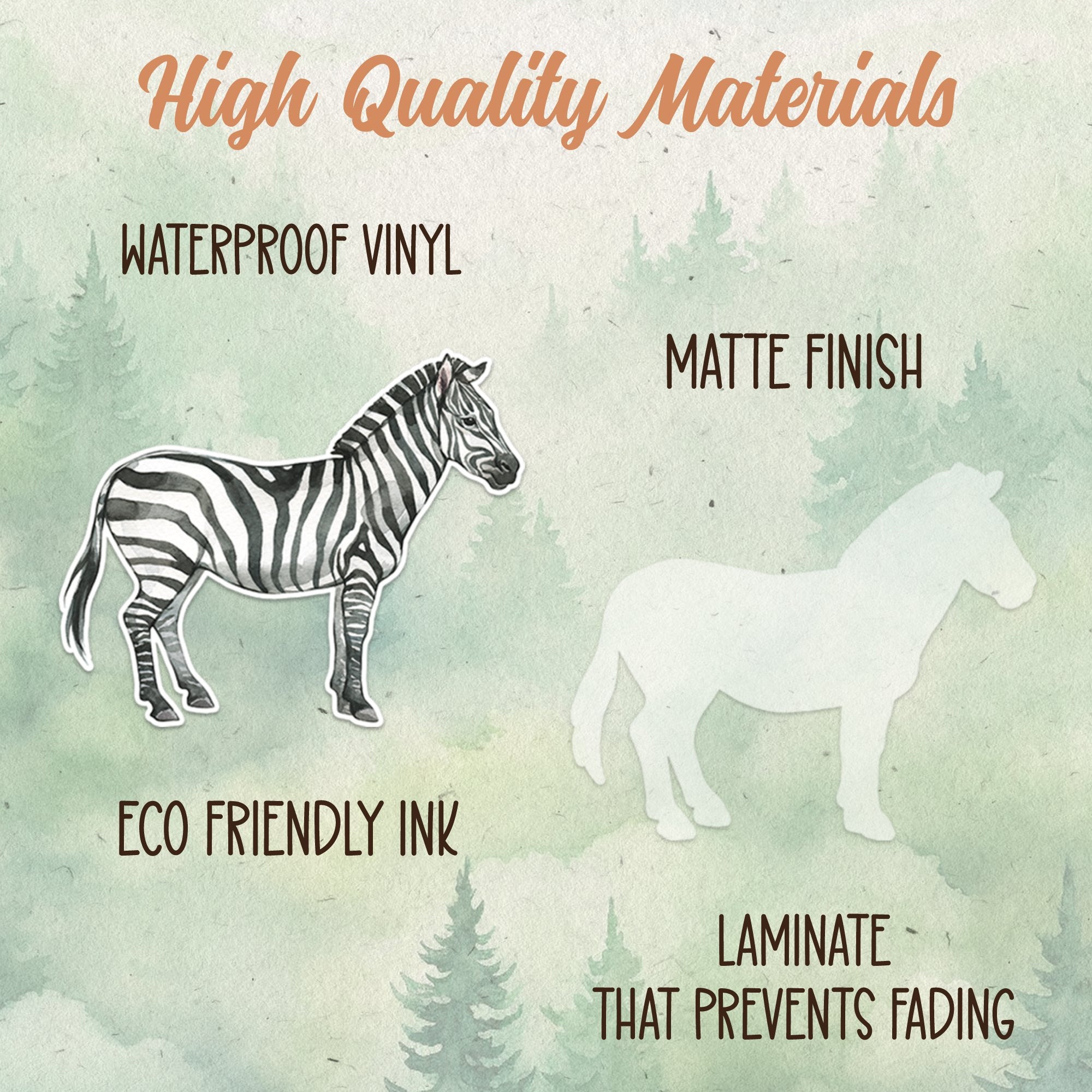 Zebra sticker, Waterproof vinyl decal, Animal lover gifts - SoulFamiliar