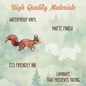 Squirrel sticker, Waterproof vinyl decal, Animal lover gifts - SoulFamiliar