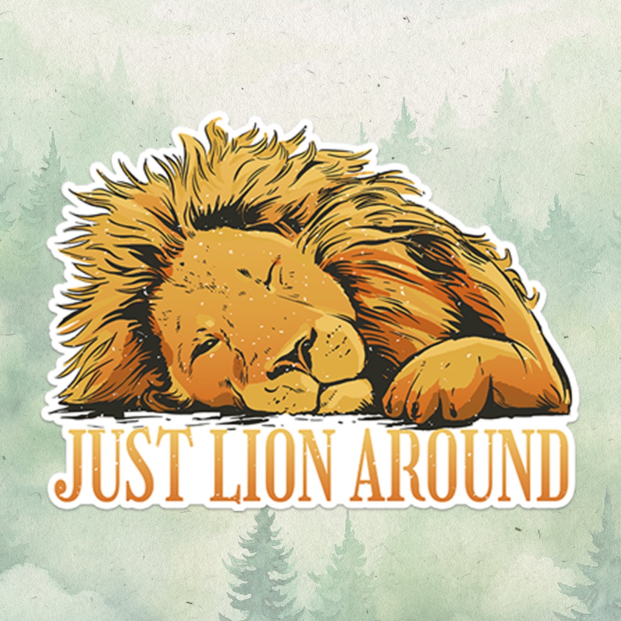 Lion sticker, Waterproof vinyl decal, Animal lover gifts - SoulFamiliar