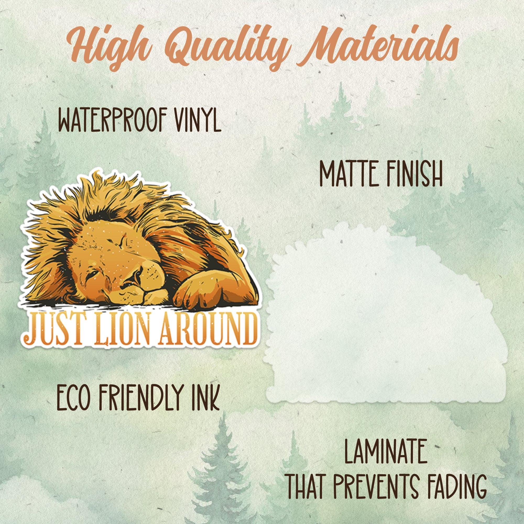 Lion sticker, Waterproof vinyl decal, Animal lover gifts - SoulFamiliar