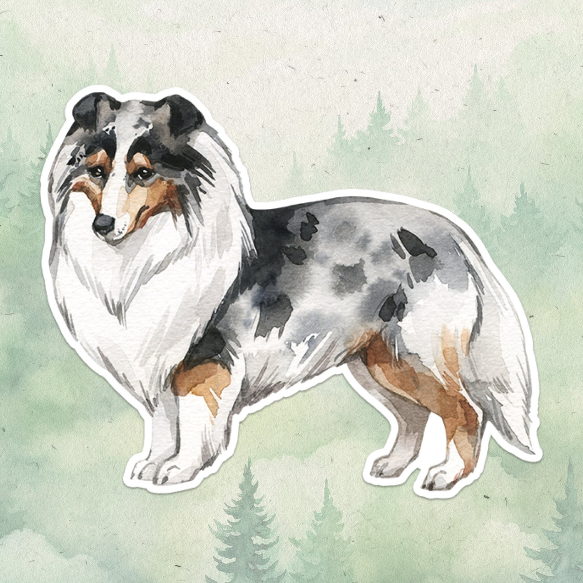 Sheltie sticker, Waterproof vinyl decal, Dog sticker - SoulFamiliar