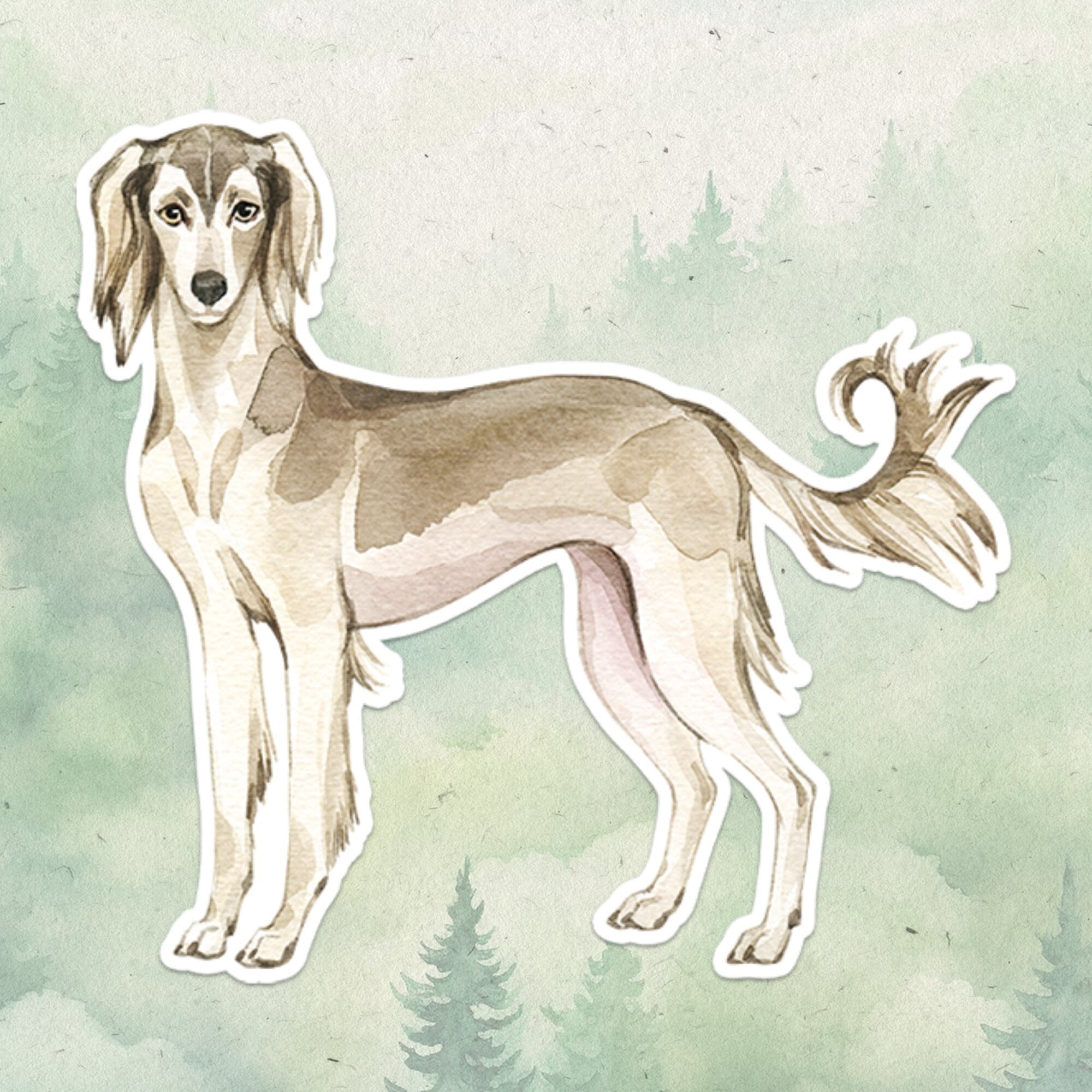 Saluki sticker, Waterproof vinyl decal, Dog sticker - SoulFamiliar