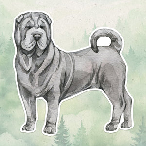 Shar Pei sticker, Waterproof vinyl decal, Dog sticker - SoulFamiliar