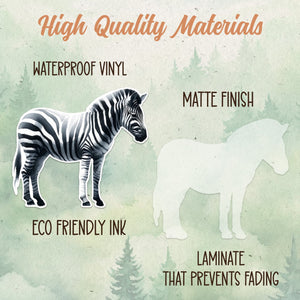 Zebra sticker, Waterproof vinyl decal, Animal lover gifts - SoulFamiliar