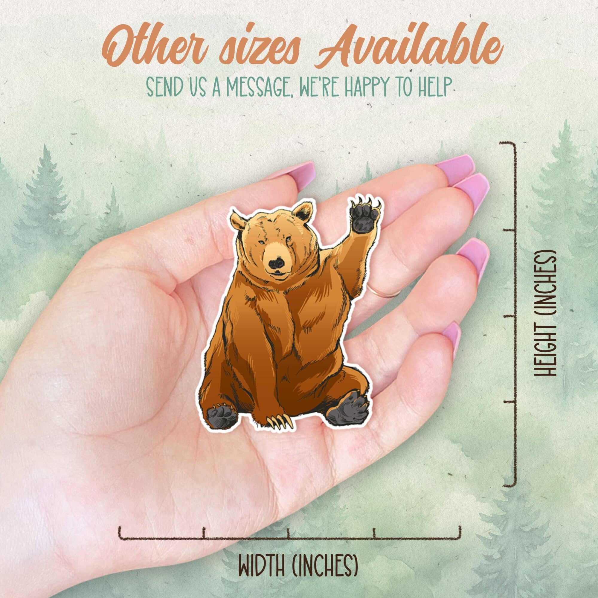 Grizzly bear sticker, Waterproof vinyl decal, Bear sticker - SoulFamiliar