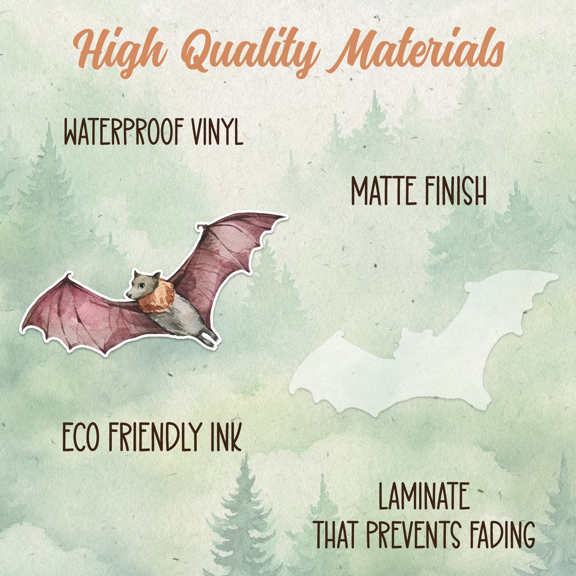 Flying fox sticker, Waterproof vinyl decal, Bat sticker - SoulFamiliar