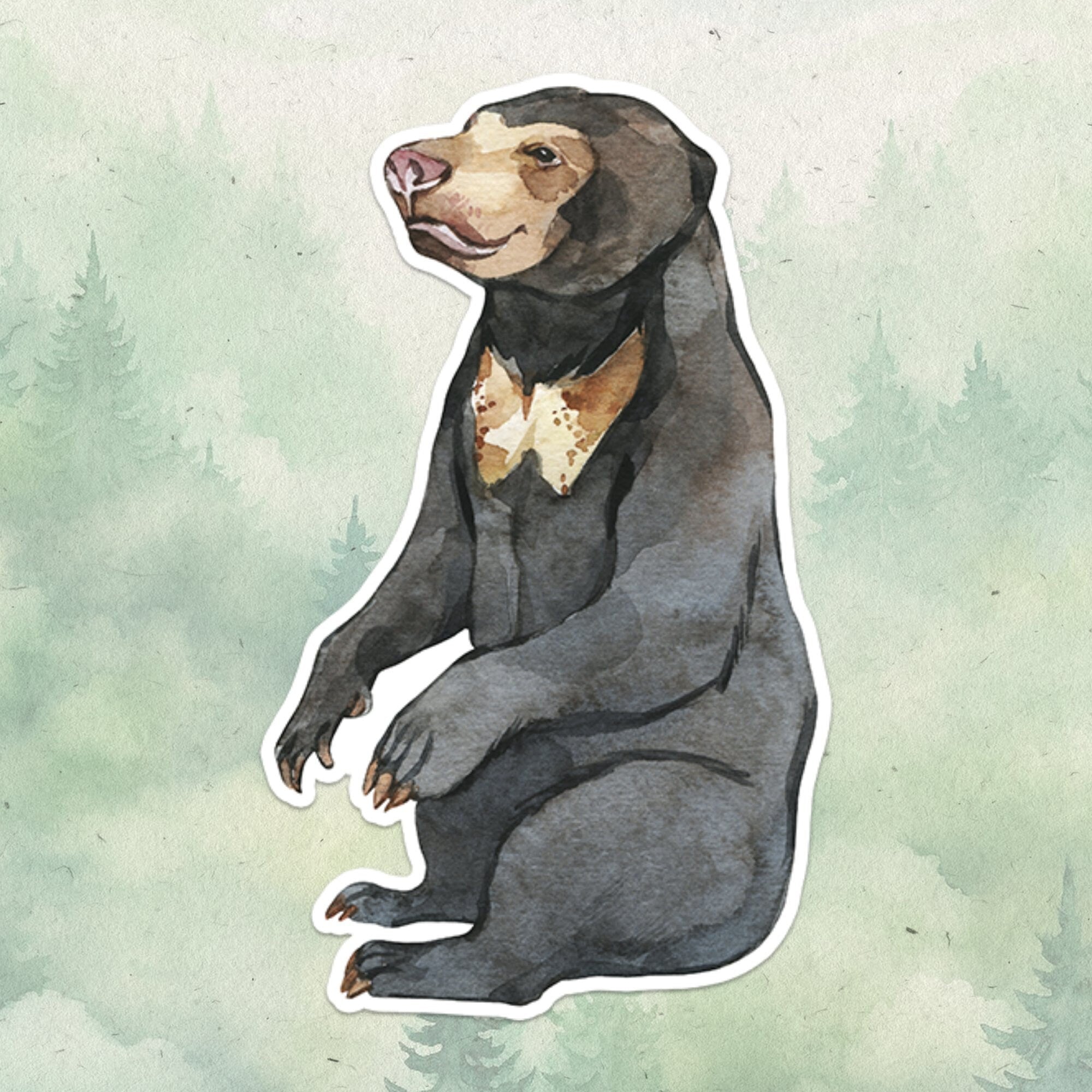 Sun bear sticker, Waterproof vinyl decal, Bear sticker - SoulFamiliar