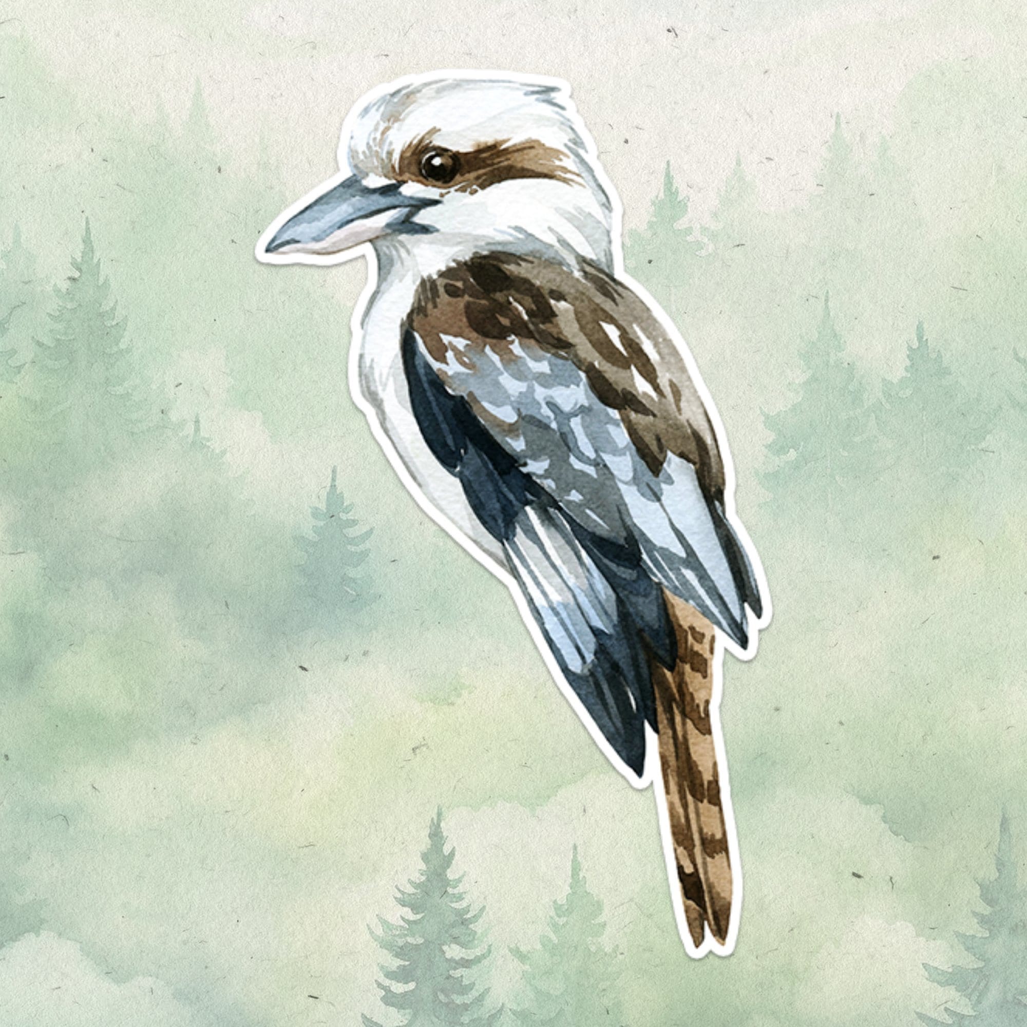 Kookaburra sticker, Waterproof vinyl decal, Bird sticker - SoulFamiliar