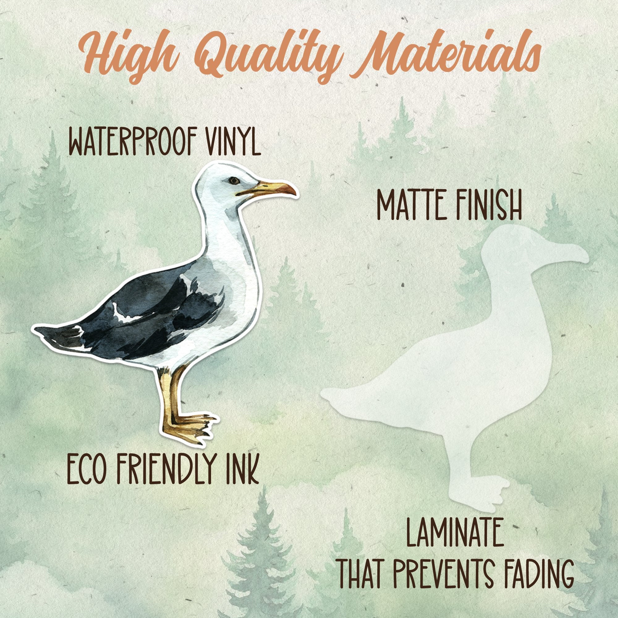 Seagull sticker, Waterproof vinyl decal, Bird sticker - SoulFamiliar