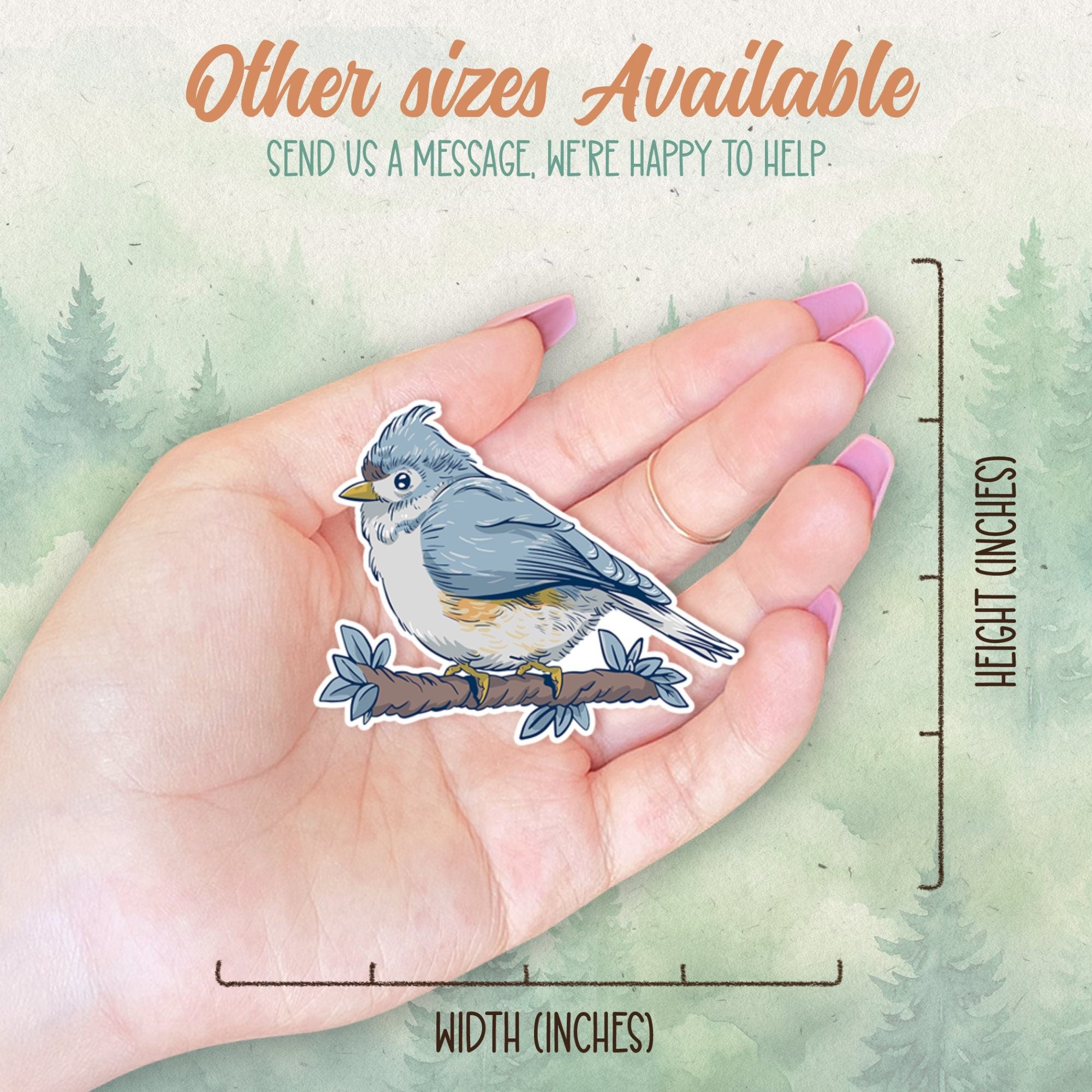 Tufted titmouse sticker, Waterproof vinyl decal, Bird sticker - SoulFamiliar