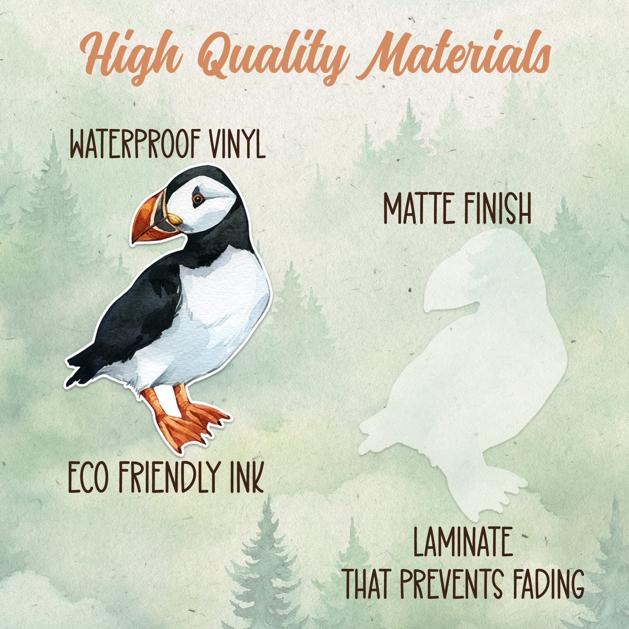 Puffin sticker, Waterproof vinyl decal, Bird sticker - SoulFamiliar