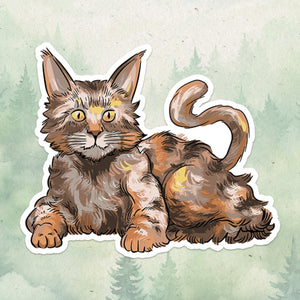 Maine coon sticker, Waterproof vinyl decal, Cat sticker - SoulFamiliar