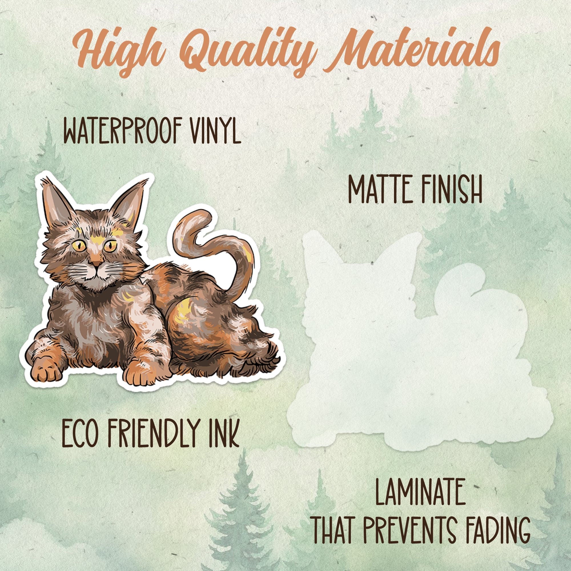 Maine coon sticker, Waterproof vinyl decal, Cat sticker - SoulFamiliar