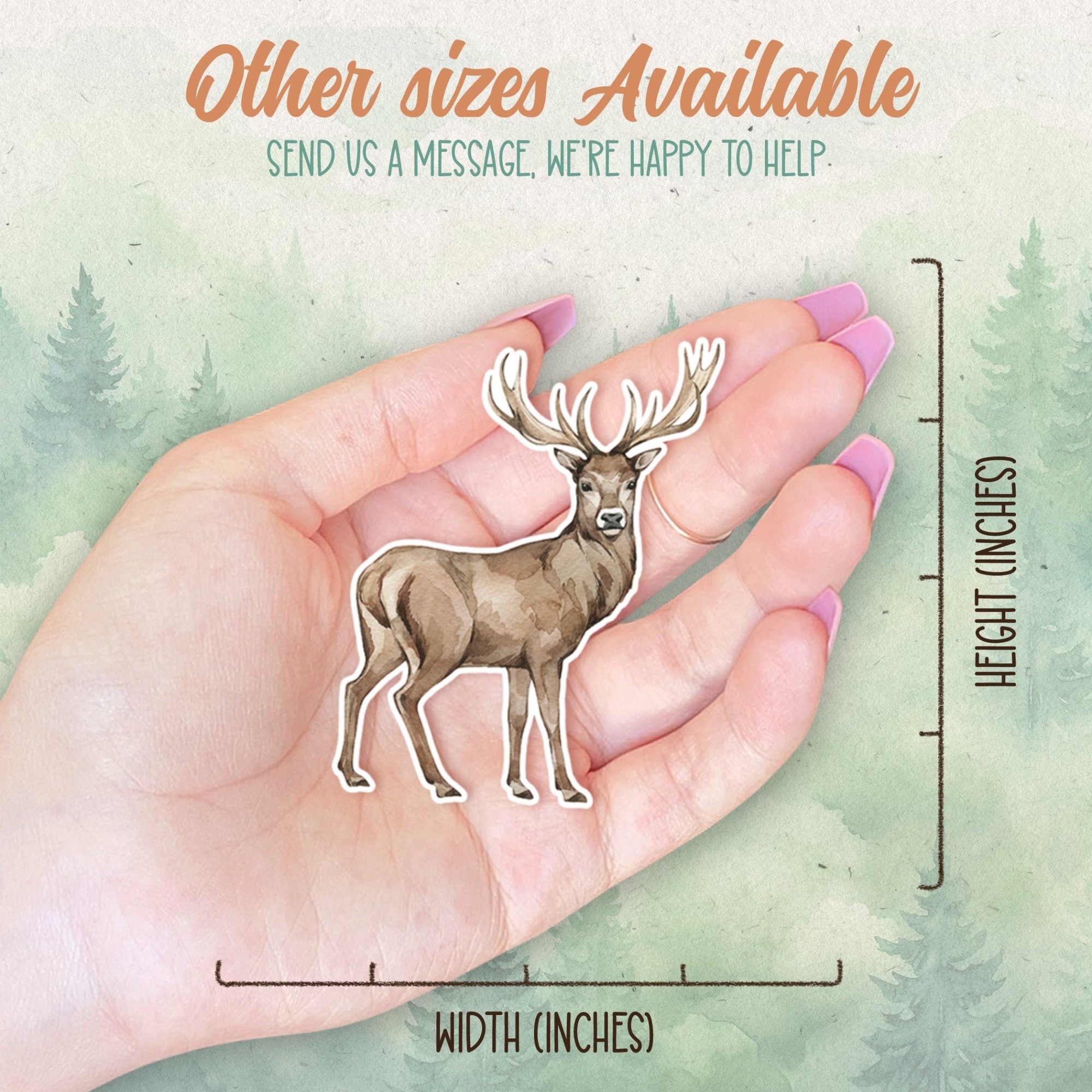 Red deer sticker, Waterproof vinyl decal, Deer sticker - SoulFamiliar