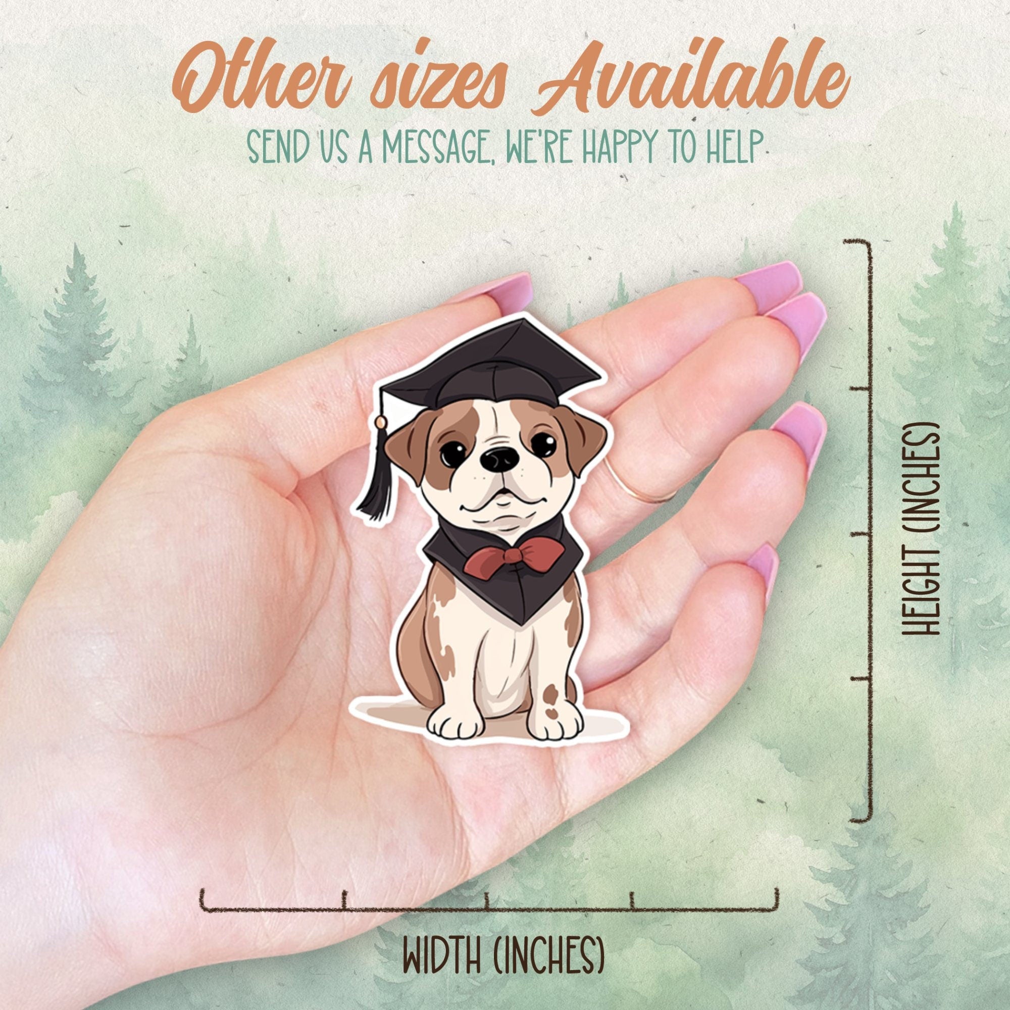 Graduation dog sticker, Waterproof vinyl decal, Animal lover gifts - SoulFamiliar