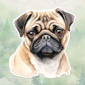 Pug sticker, Waterproof vinyl decal, Dog sticker - SoulFamiliar