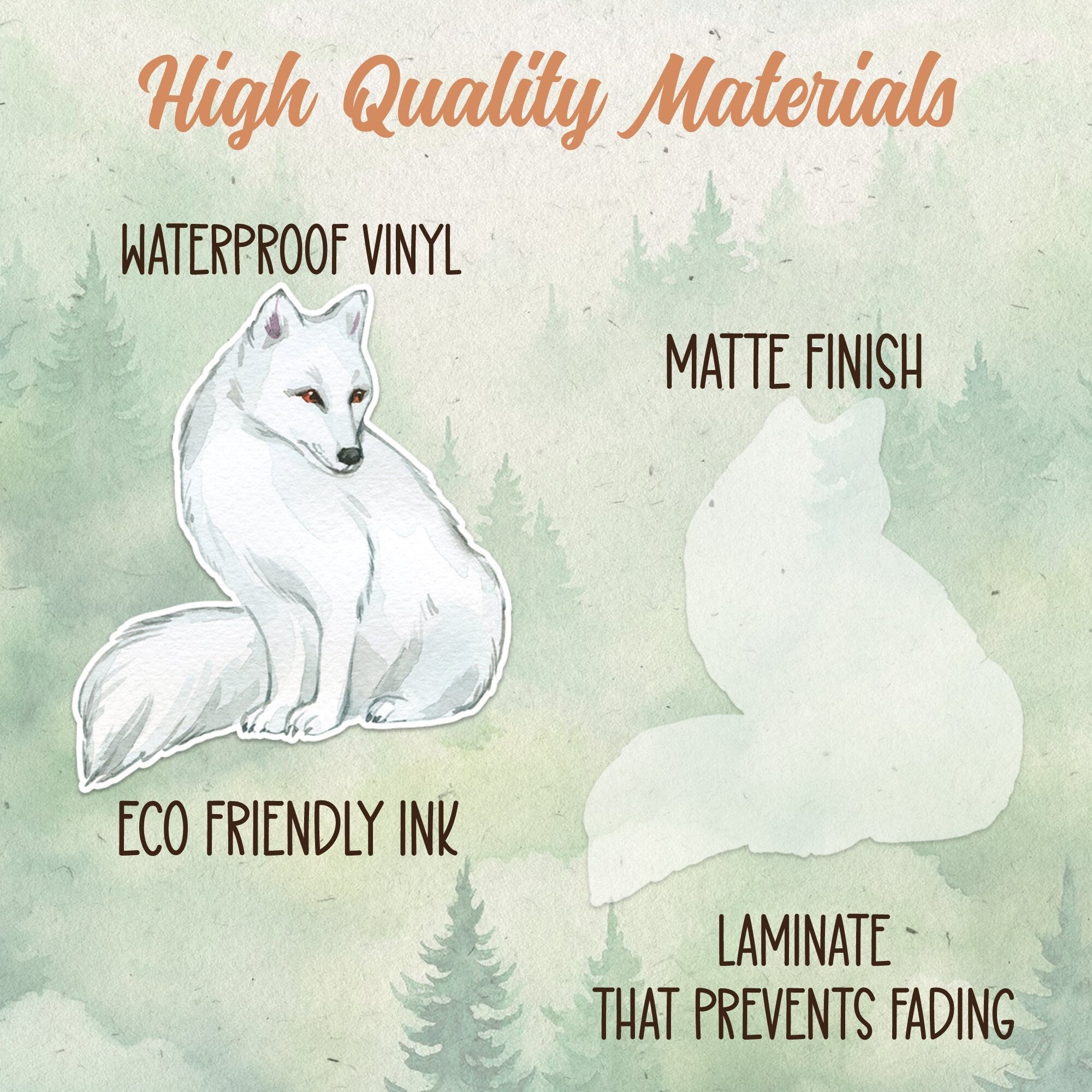 Arctic fox sticker, Waterproof vinyl decal, Fox sticker - SoulFamiliar