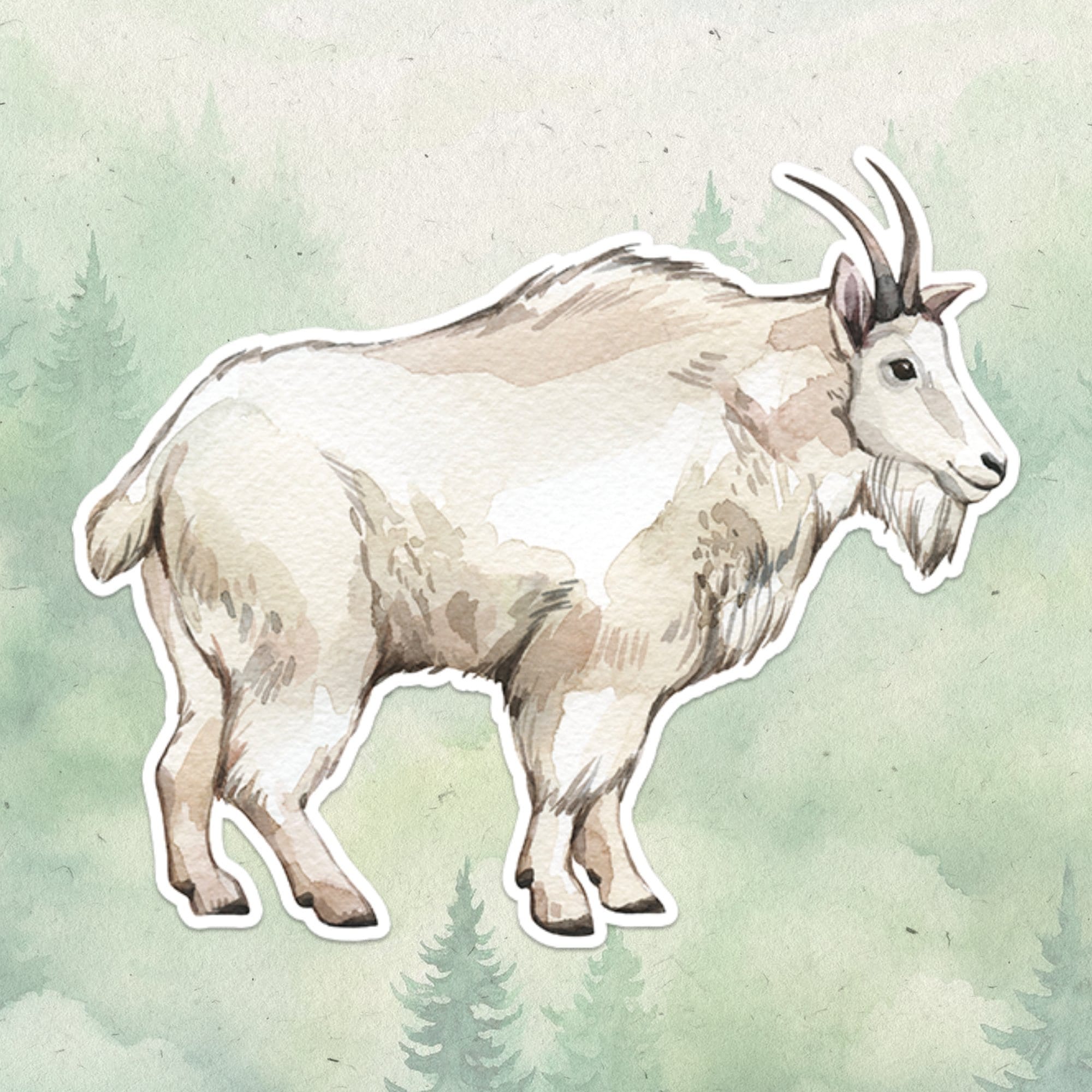 Mountain goat sticker, Waterproof vinyl decal, Goat sticker - SoulFamiliar