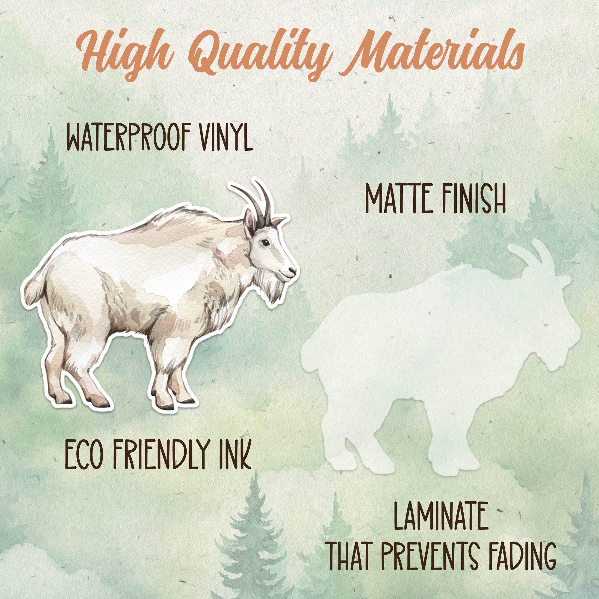 Mountain goat sticker, Waterproof vinyl decal, Goat sticker - SoulFamiliar