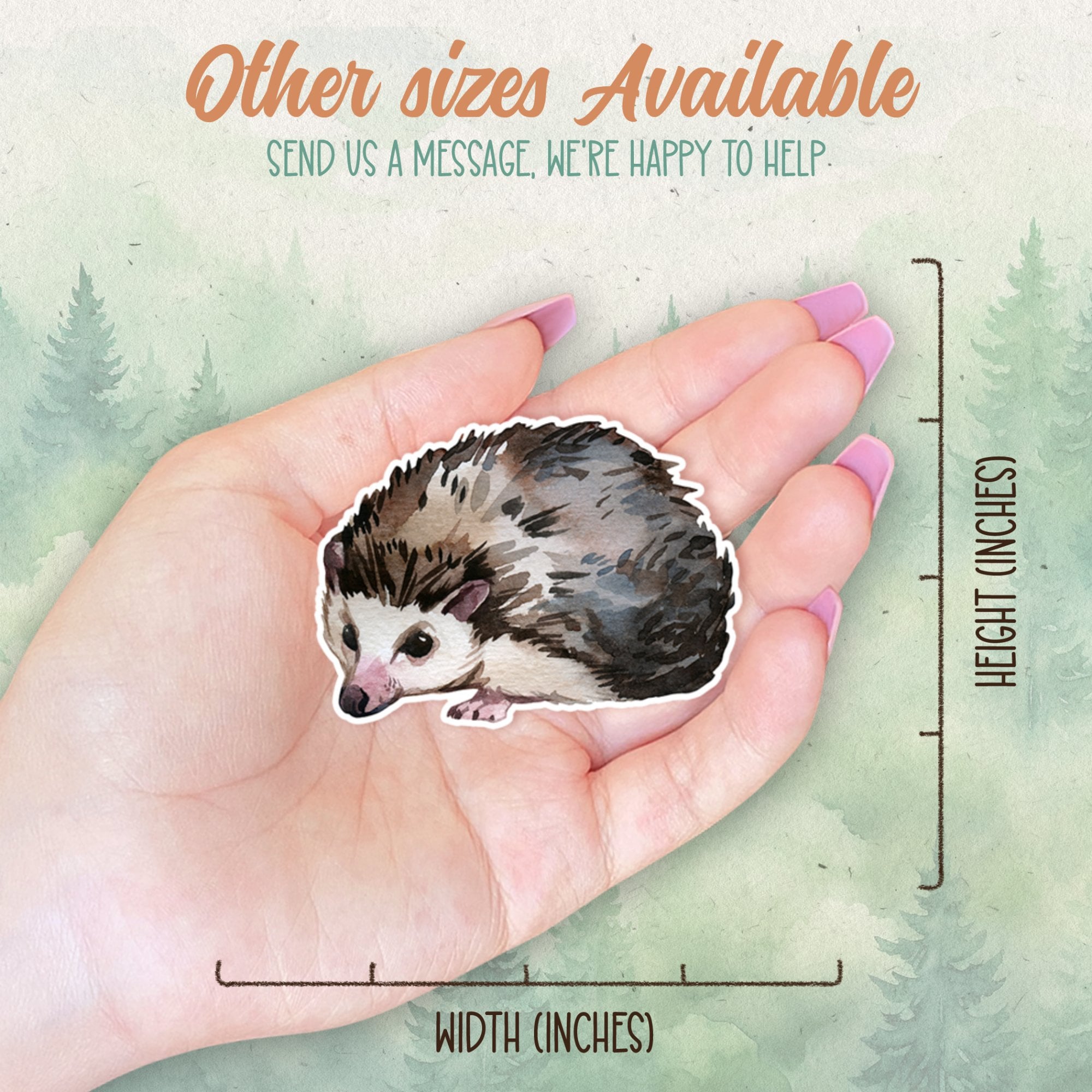 Hedgehog sticker, Waterproof vinyl decal, Animal lover gifts - SoulFamiliar