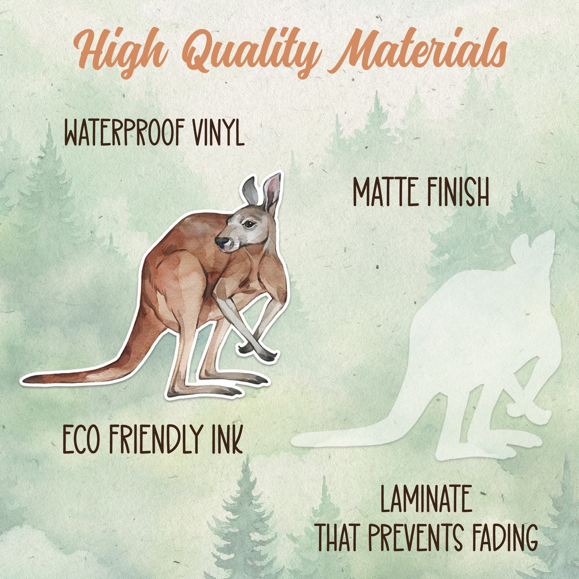 Kangaroo sticker, Waterproof vinyl decal, Animal lover gifts - SoulFamiliar