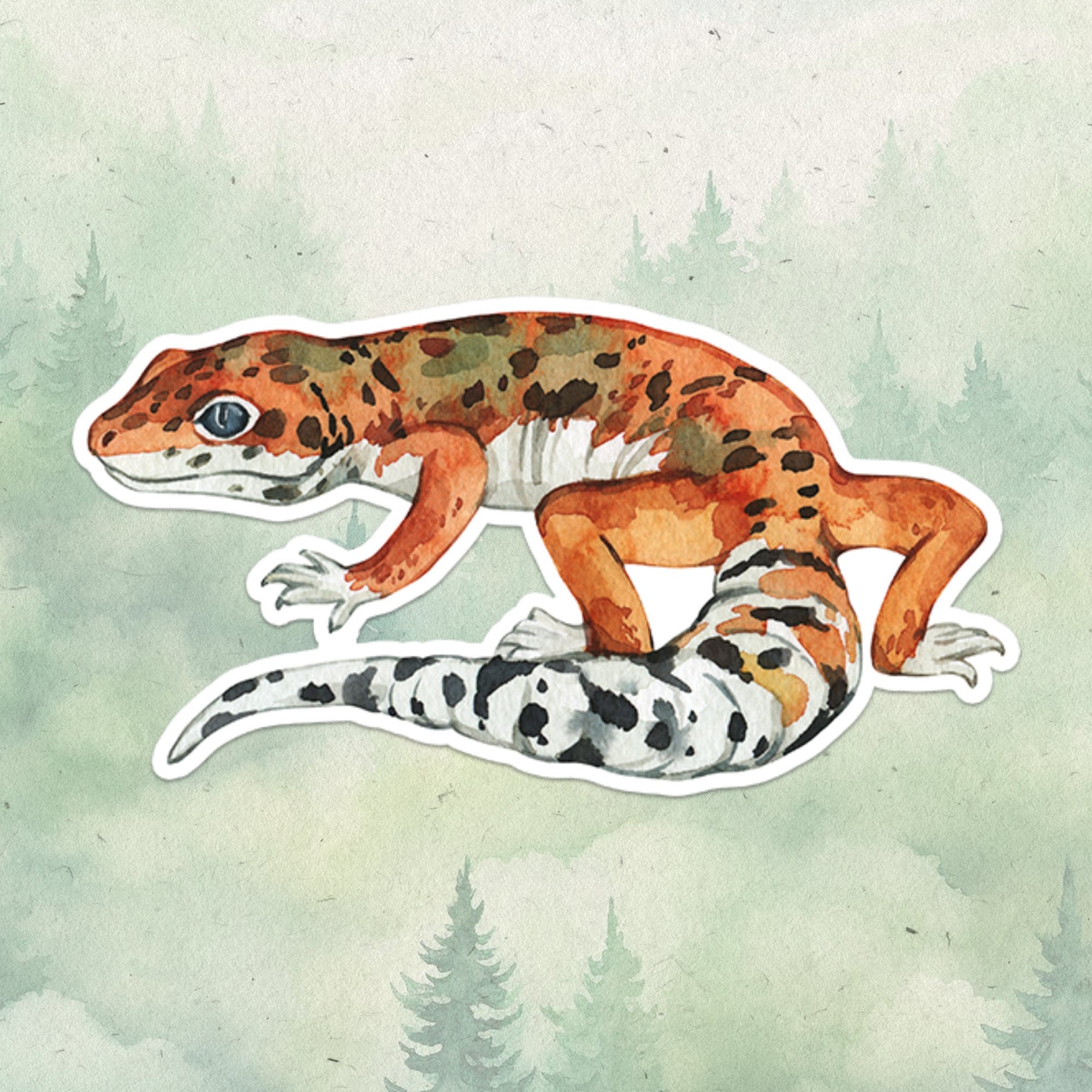 Leopard gecko sticker, Waterproof vinyl decal, Lizard sticker - SoulFamiliar