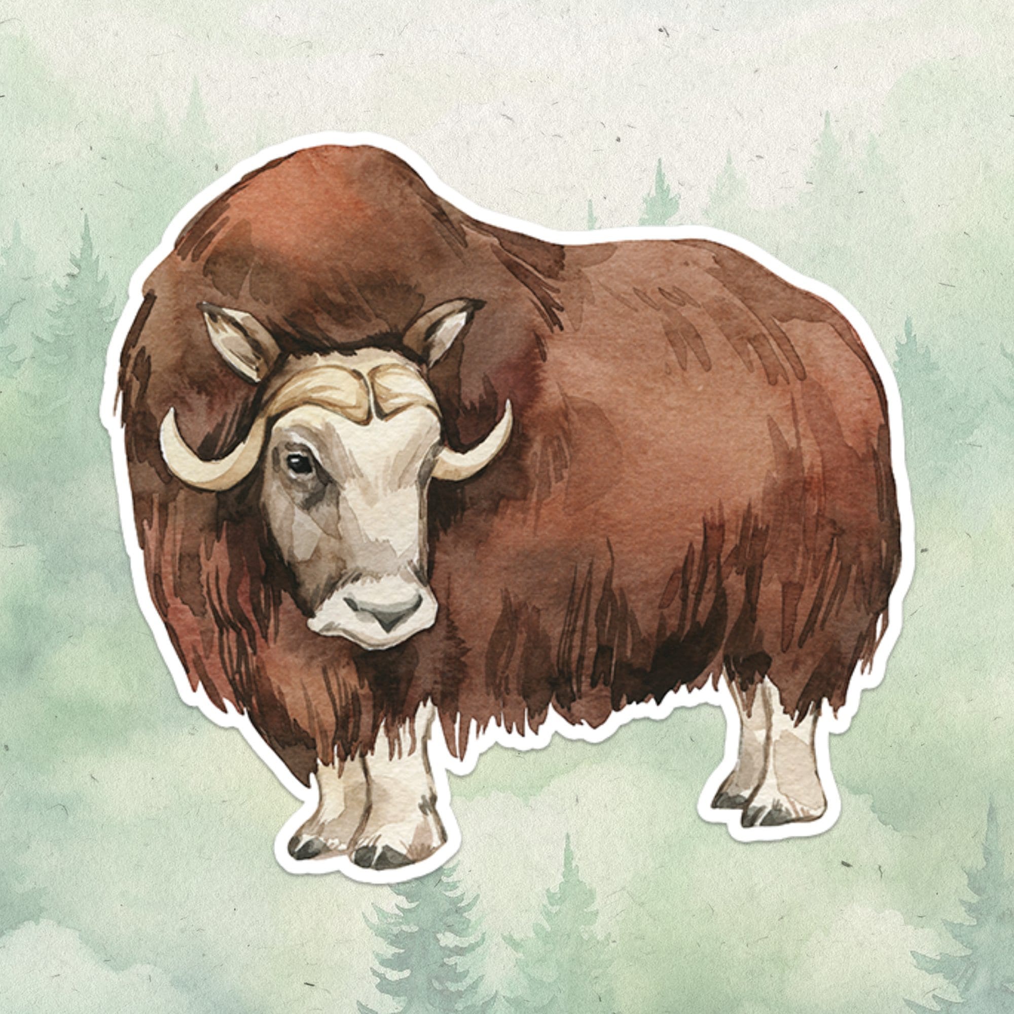 Muskox sticker, Waterproof vinyl decal, Animal lover gifts - SoulFamiliar