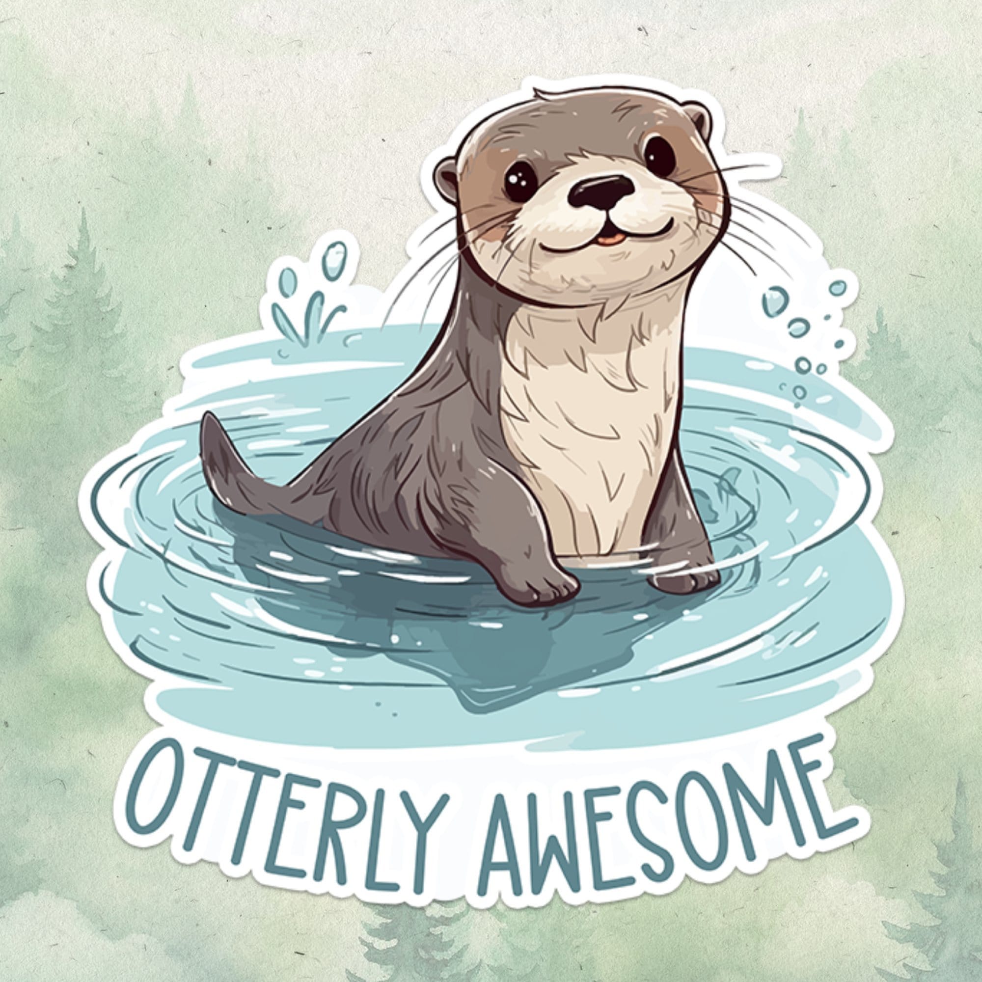 Otter sticker, Waterproof vinyl decal, Animal lover gifts - SoulFamiliar