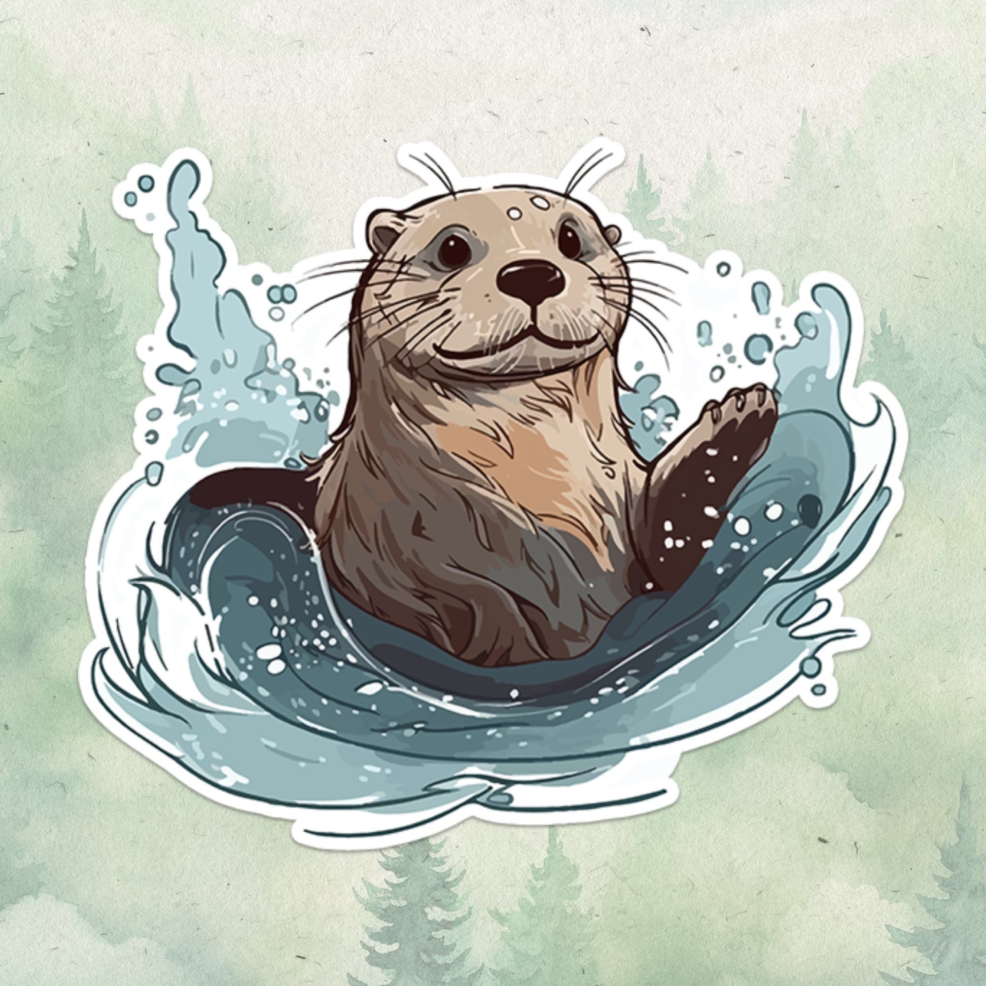 Otter sticker, Waterproof vinyl decal, Animal lover gifts - SoulFamiliar