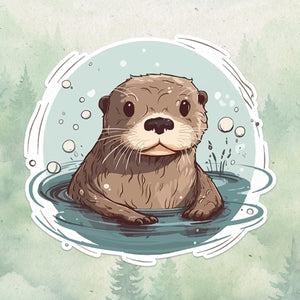 Otter sticker, Waterproof vinyl decal, Animal lover gifts - SoulFamiliar