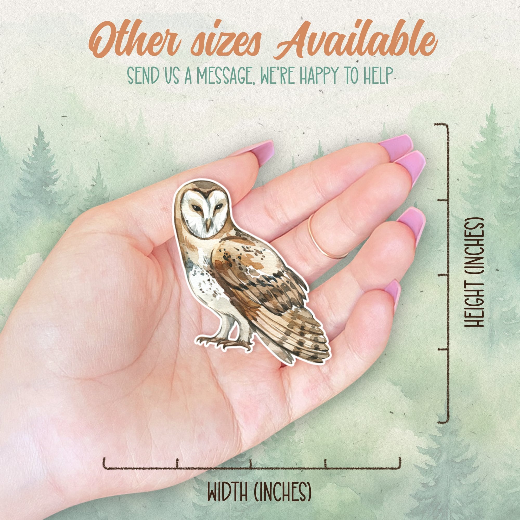 Barn owl sticker, Waterproof vinyl decal, Owl sticker - SoulFamiliar