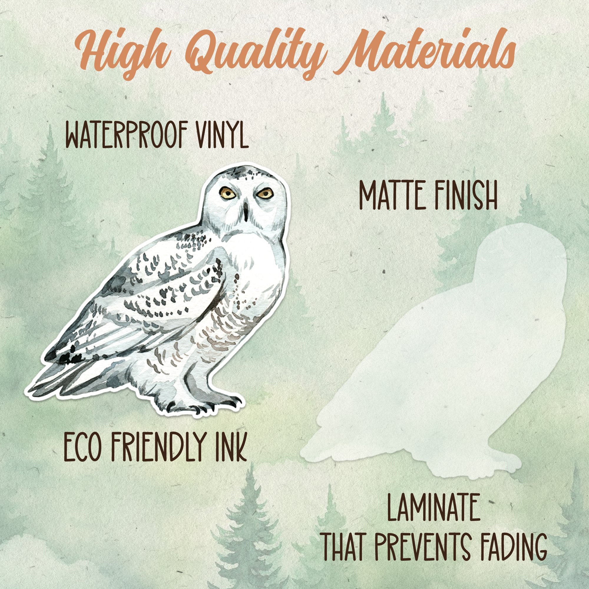 Snowy owl sticker, Waterproof vinyl decal, Owl sticker - SoulFamiliar