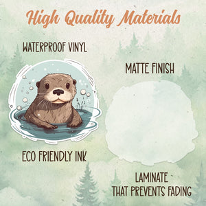 Otter sticker, Waterproof vinyl decal, Animal lover gifts - SoulFamiliar