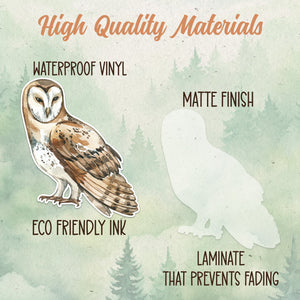 Barn owl sticker, Waterproof vinyl decal, Owl sticker - SoulFamiliar