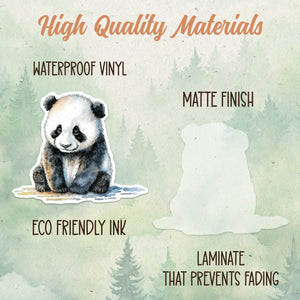 Panda sticker, Waterproof vinyl decal, Animal lover gifts - SoulFamiliar