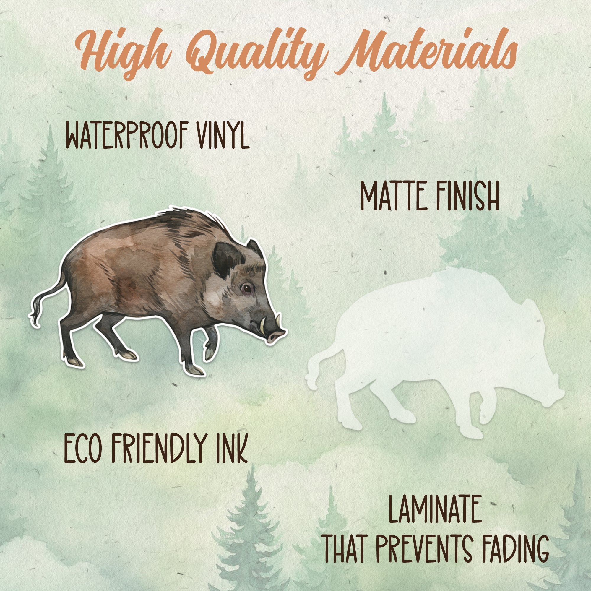 Boar sticker, Waterproof vinyl decal, Pig sticker - SoulFamiliar