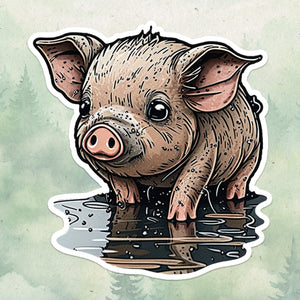 Pig sticker, Waterproof vinyl decal, Animal lover gifts - SoulFamiliar