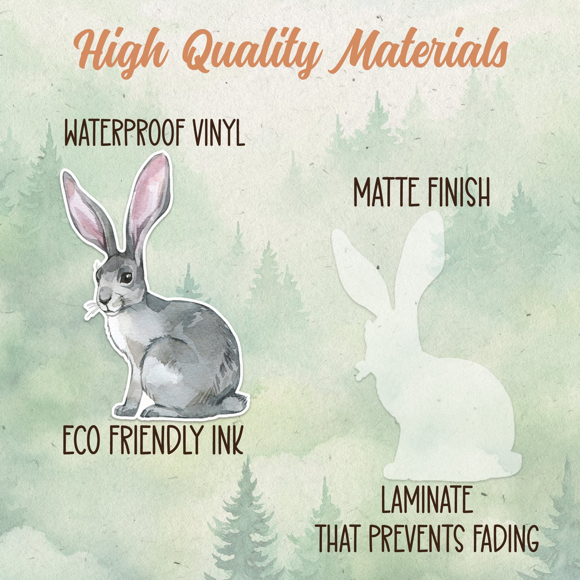 Hare sticker, Waterproof vinyl decal, Rabbit sticker - SoulFamiliar