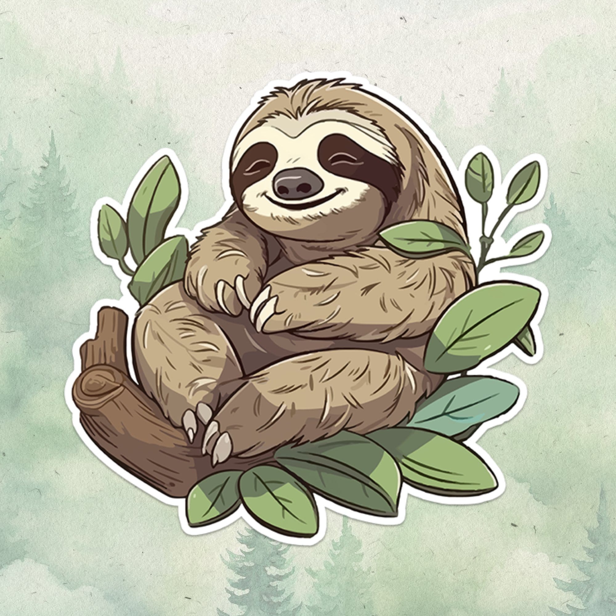 Sloth sticker, Waterproof vinyl decal, Animal lover gifts - SoulFamiliar