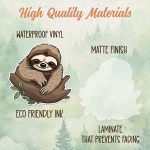 Sloth sticker, Waterproof vinyl decal, Animal lover gifts - SoulFamiliar