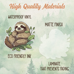 Sloth sticker, Waterproof vinyl decal, Animal lover gifts - SoulFamiliar