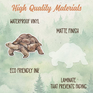 Giant tortoise sticker, Waterproof vinyl decal, Turtle sticker - SoulFamiliar