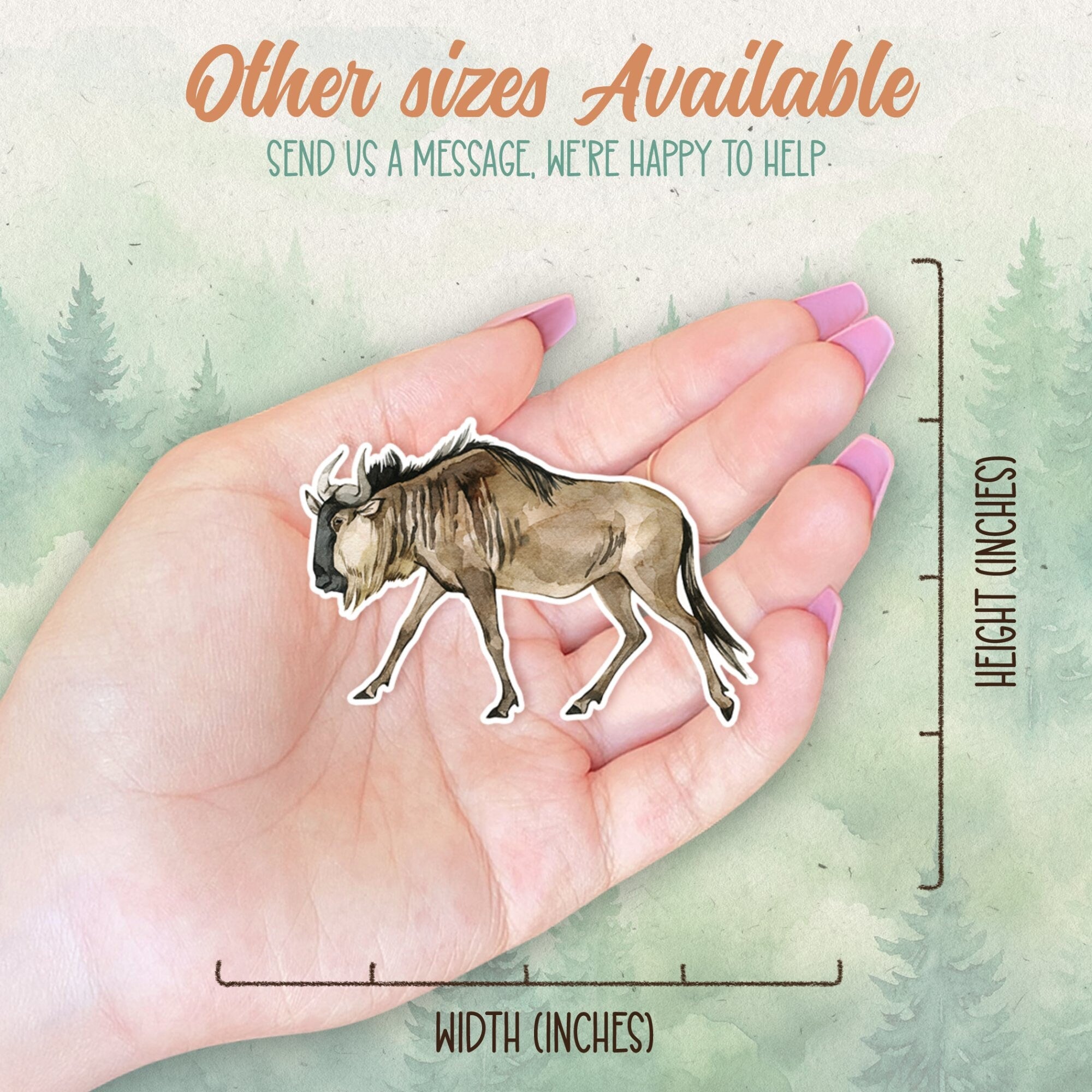 Wildebeest sticker, Waterproof vinyl decal, Animal lover gifts - SoulFamiliar