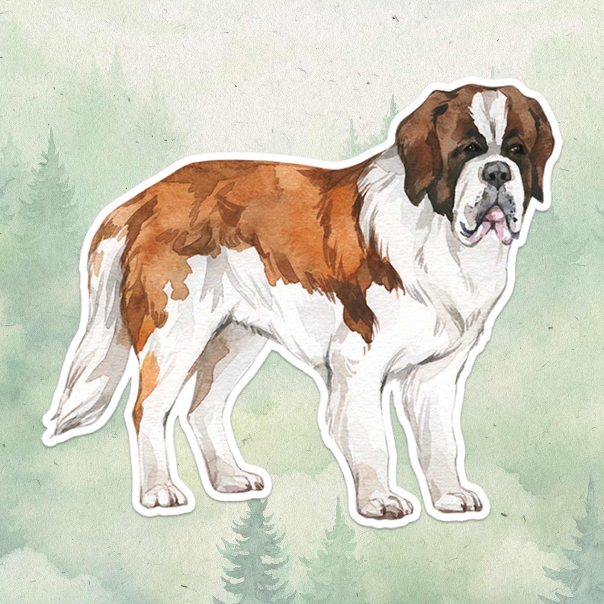 St Bernard sticker, Waterproof vinyl decal, Dog sticker - SoulFamiliar