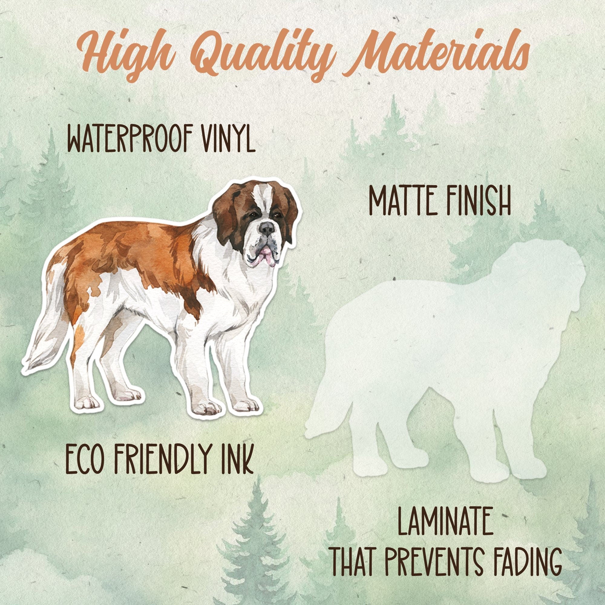 St Bernard sticker, Waterproof vinyl decal, Dog sticker - SoulFamiliar