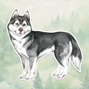 Husky sticker, Waterproof vinyl decal, Dog sticker - SoulFamiliar