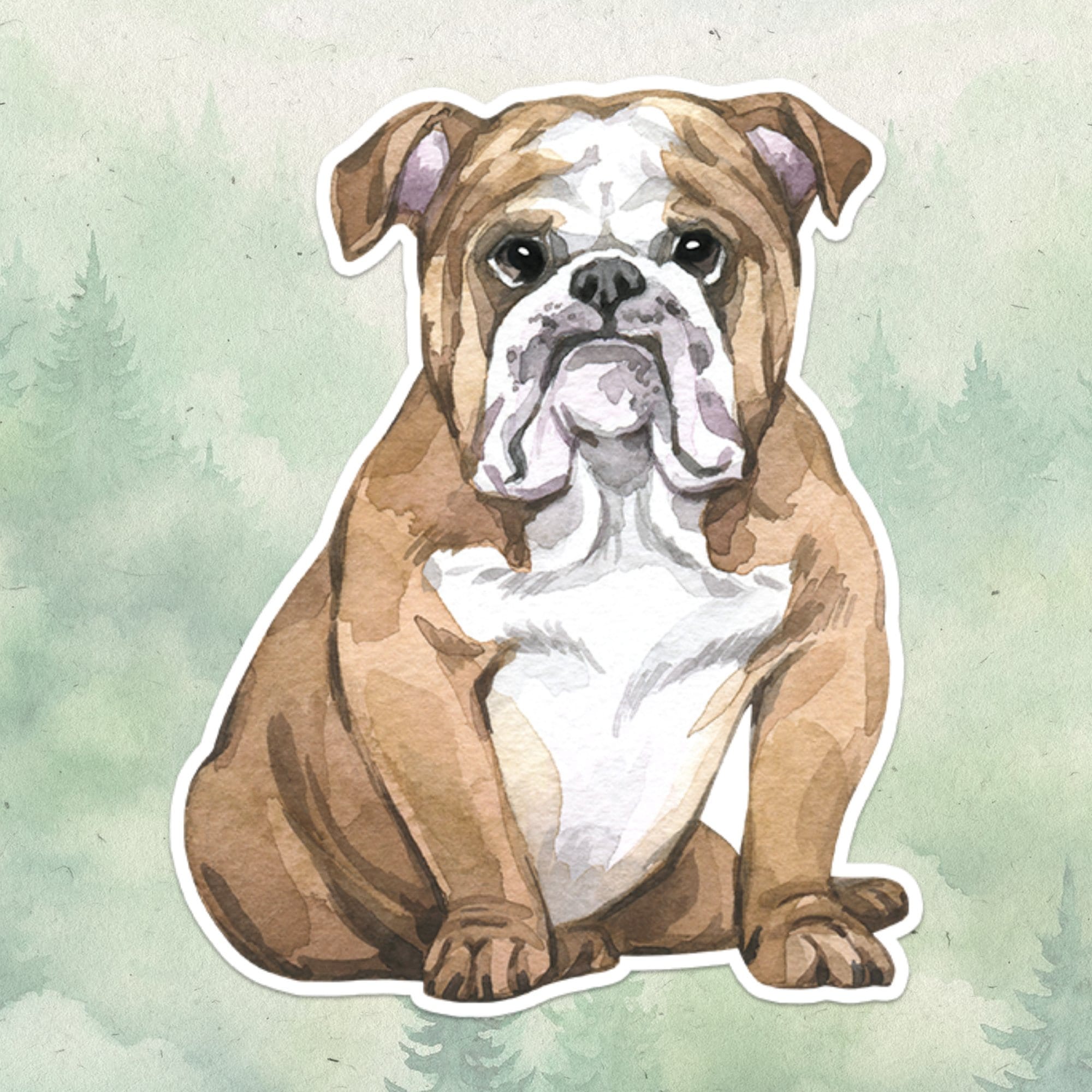 English Bulldog sticker, Waterproof vinyl decal, Dog sticker - SoulFamiliar