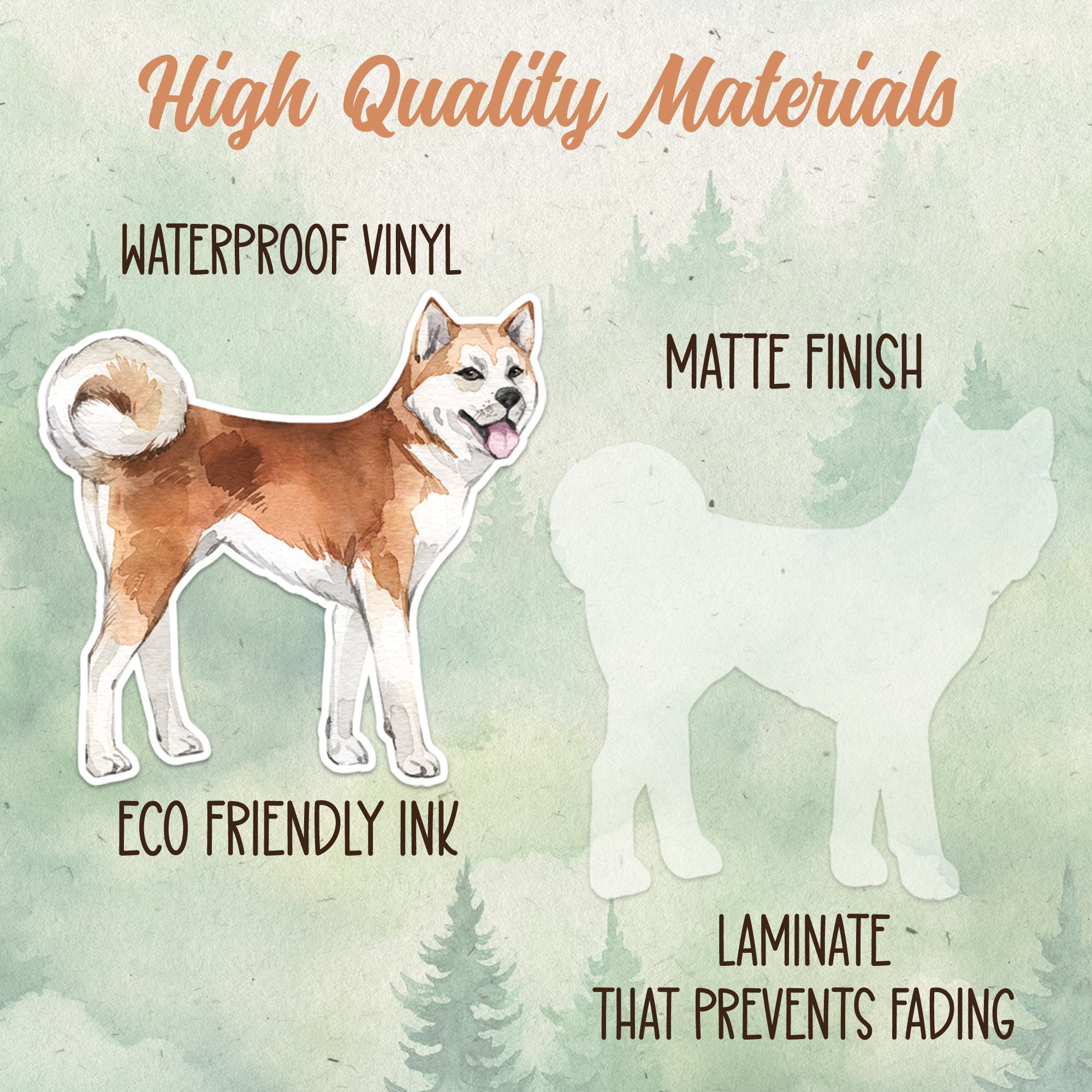 Akita Inu sticker, Waterproof vinyl decal, Dog sticker - SoulFamiliar