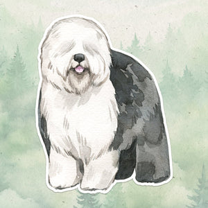 Old English Sheepdog sticker, Waterproof vinyl decal, Dog sticker - SoulFamiliar