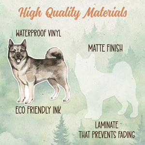 Norwegian Elkhound sticker, Waterproof vinyl decal, Dog sticker - SoulFamiliar